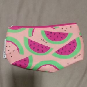 Clinique Watermelon Print Cosmetic Pouch Women's Travel Makeup Bag